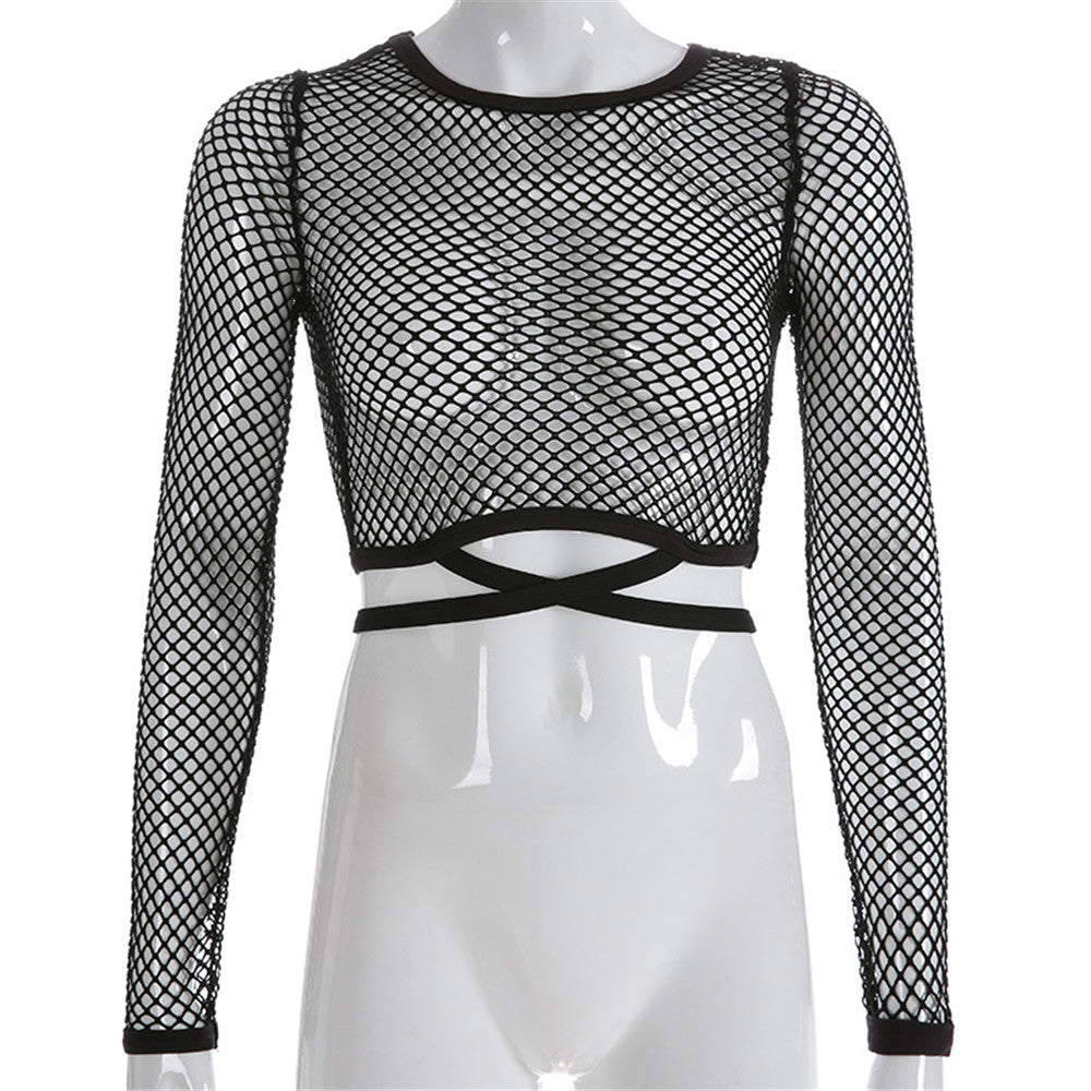 Lizakosht  Hollow Out Women Knitted T Shirts Y2K Crop Top Summer Beach Cover Up Fashion Casual Crppped Tops Tees Woman Clothes 2022