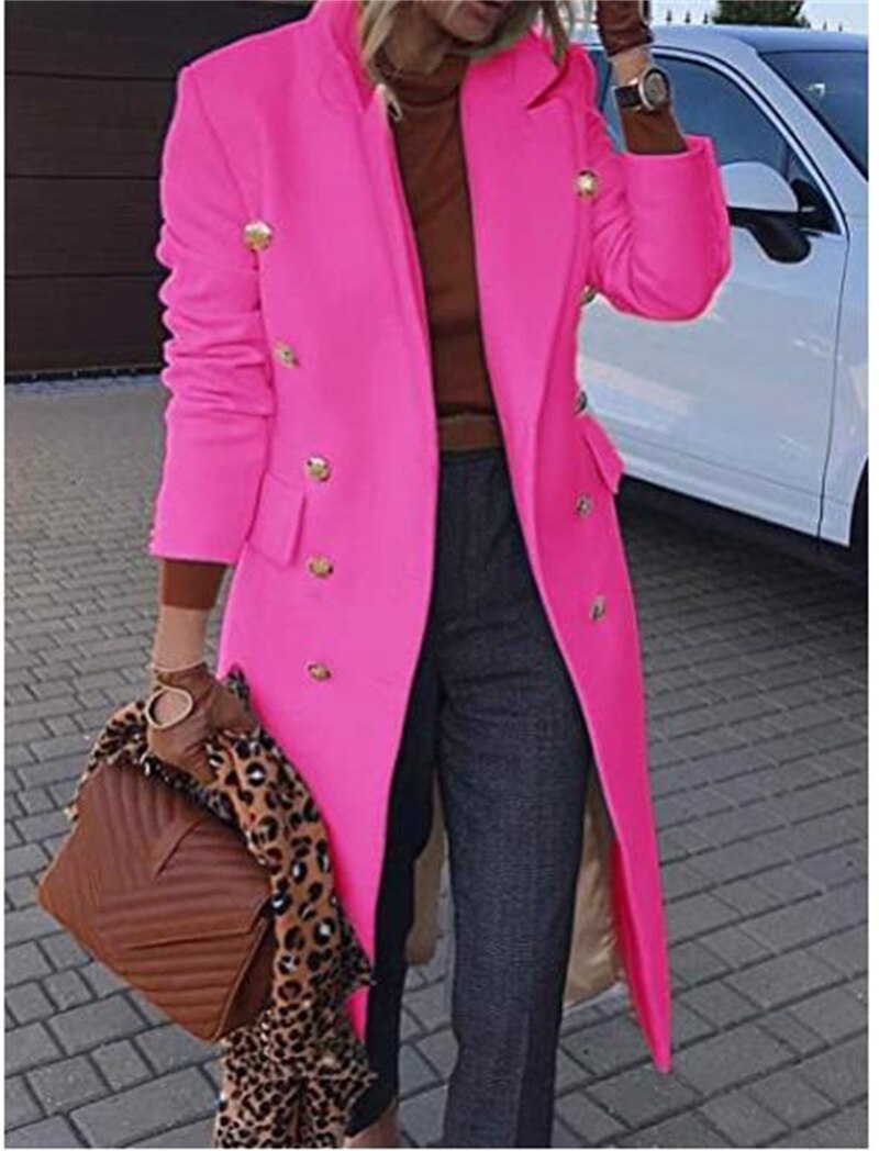 Lizakosht  fashionable mid-length woolen women's coat new product multi-grain button wish woolen coat