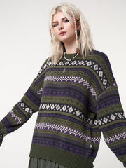 Lizakosht Harajuku Vintage Striped Sweaters Women Autumn Winter Korean Style Preppy Style Pullovers Oversized Loose Casual Knitted Jumpers