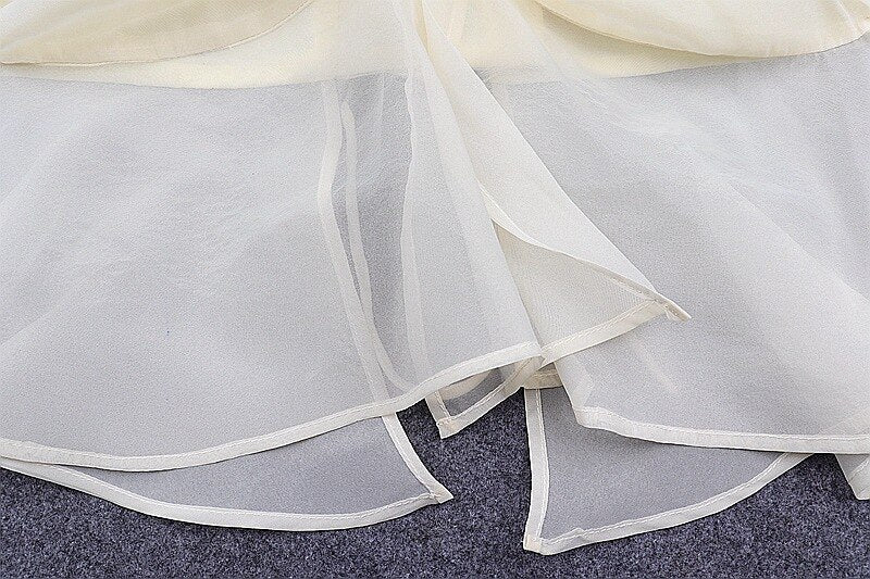 Summer T-Shirt for Women New Fashion Sweet Bow Knot Pile Sleeves Sexy Mesh Back Hollow Tether Hanging Neck Stitching Top Women