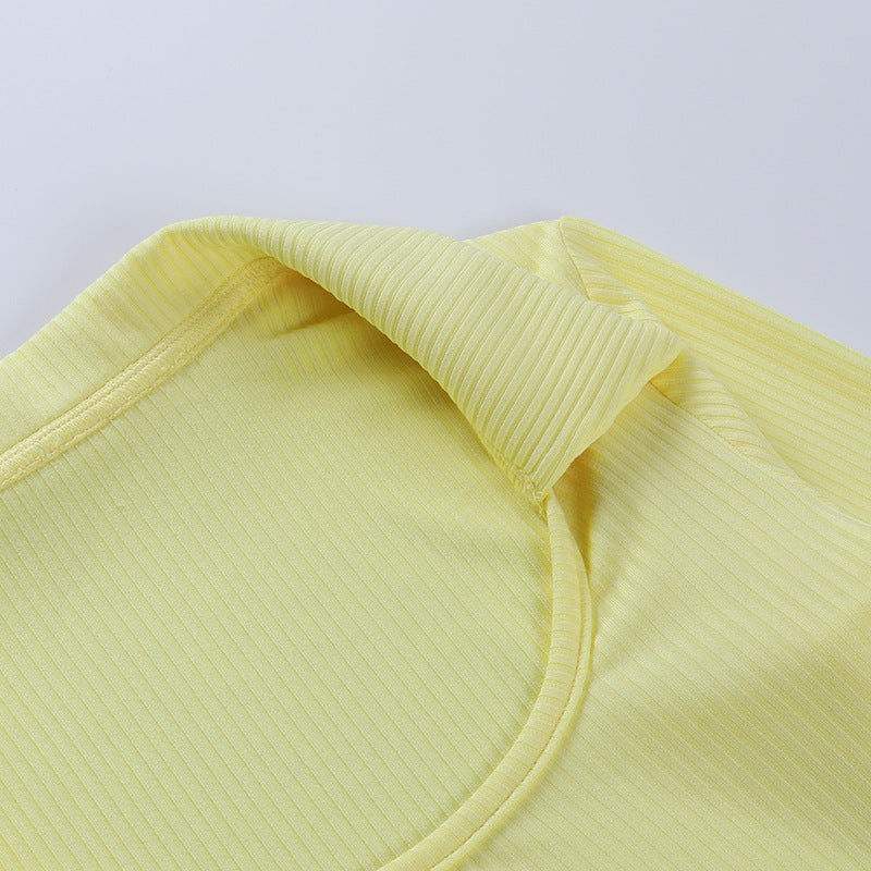 Lapel Long-sleeved Knitted Top Casual  Fall/winter New Fashion Women's Solid Color Lapel Slim Short Bottoming Shirt Women