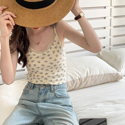 8 colors korean ins style camisole women Sexy tank top female Spring and summer sleeveless slim crop tops womens (X1361)