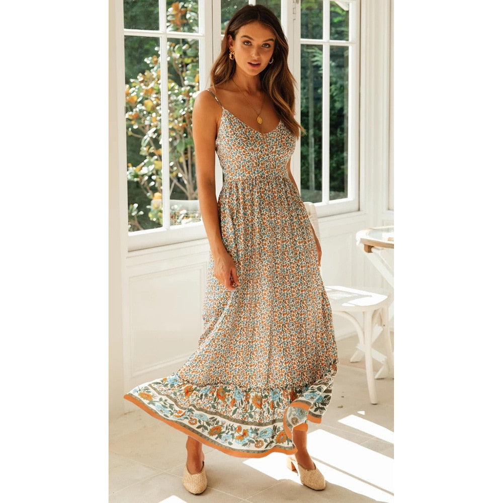 Lizakosht Off Shoulder Suspender Dress Summer Aesthetic Gown Women's Sundresses Vintage Clothing Long Skirt Beach Outfits for Woman Casual