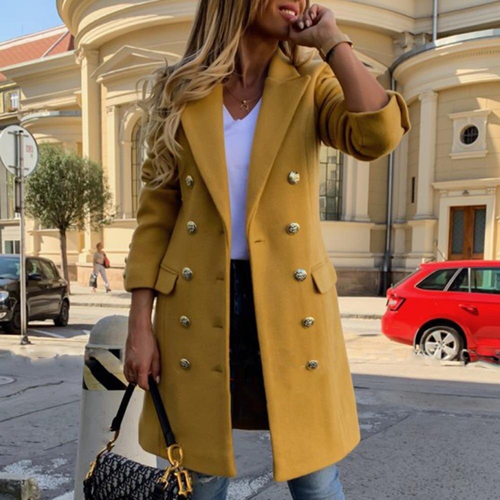 Lizakosht  fashionable mid-length woolen women's coat new product multi-grain button wish woolen coat