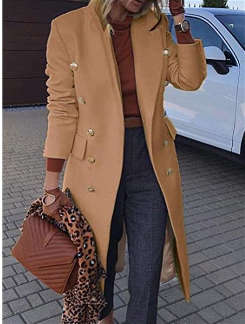 Lizakosht  fashionable mid-length woolen women's coat new product multi-grain button wish woolen coat