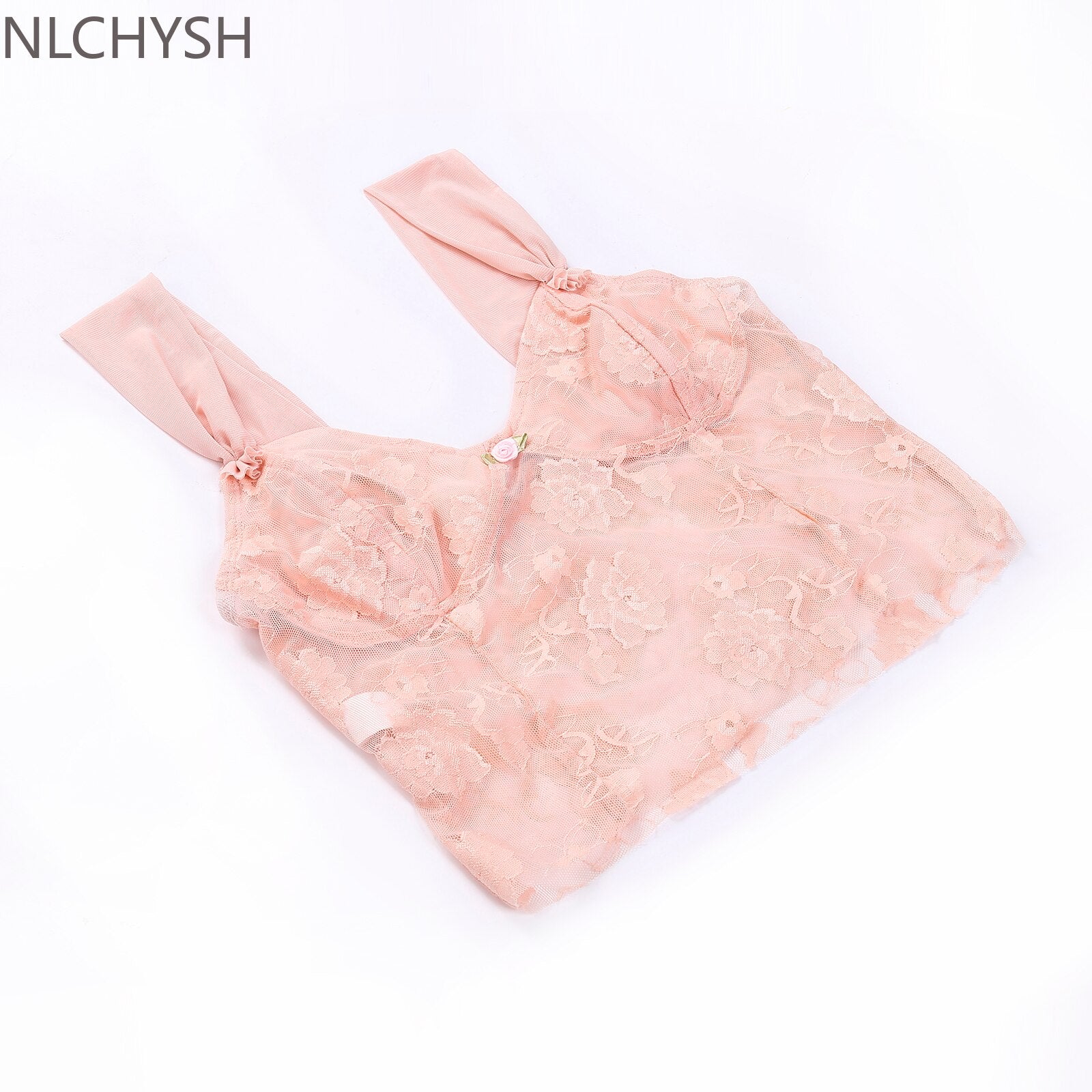 Lizakosht  Sexy Strapless Lace Bralette Tops Summer Breasted Corset Cami Crop Tops for Women Sleeveless Sheer Cupped Backless Tank Top
