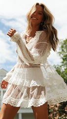 Lizakosht Lace Mesh Thin Holiday Dress