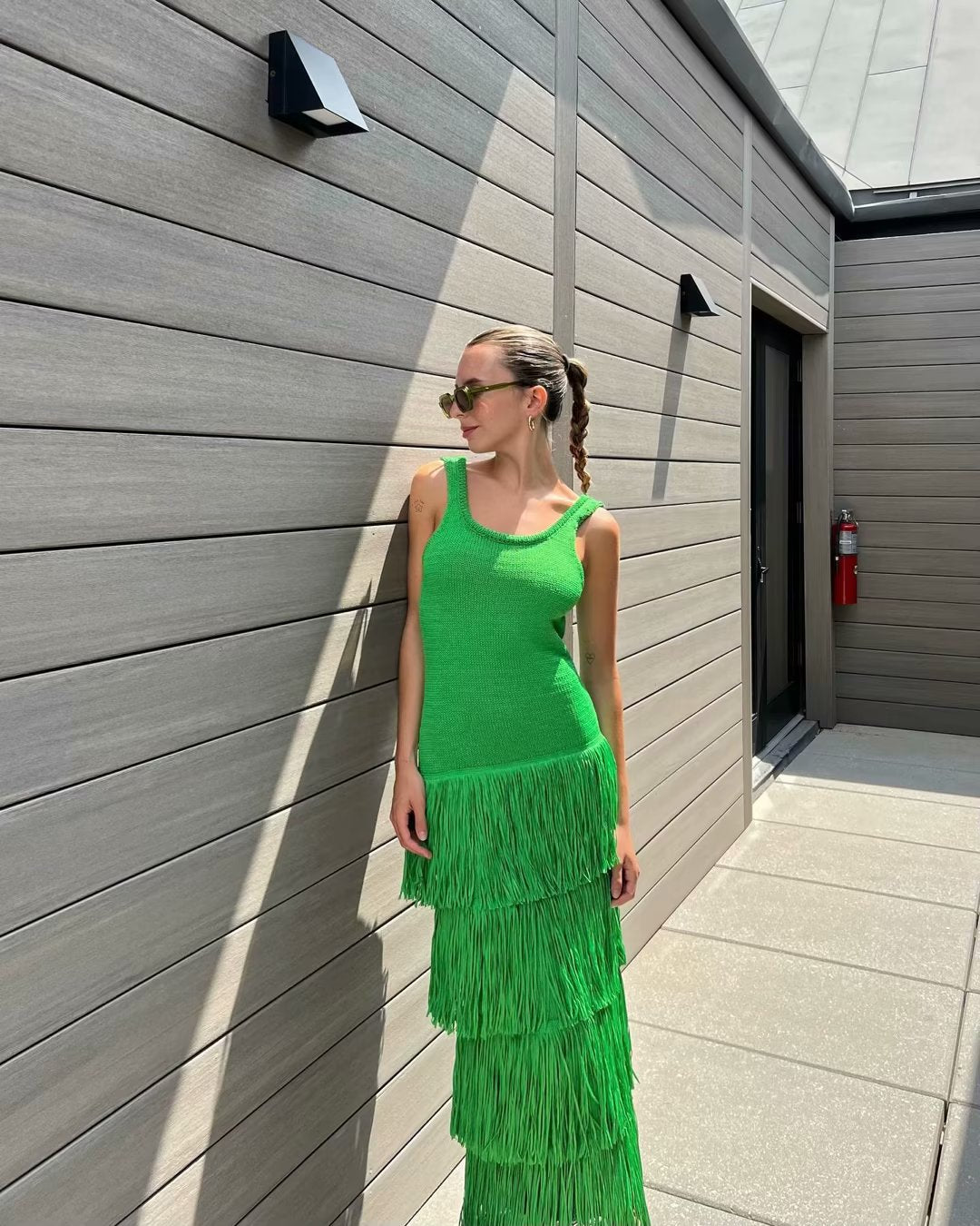 Lizakosht Knitted Womens Dresses for Women Slim Slip Dress Female Chic with Tassel Long Dresses Ladies Casual New In Dress