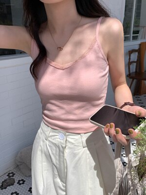 8 colors korean ins style camisole women Sexy tank top female Spring and summer sleeveless slim crop tops womens (X1361)