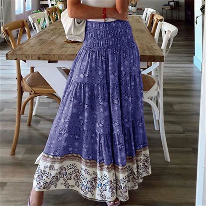 Lizakosht Sexy High Waist Boho Beach Long Skirts Womens Spring Summer Casual Bohemia Elegant Pink Maxi Skirt For Women 3xl