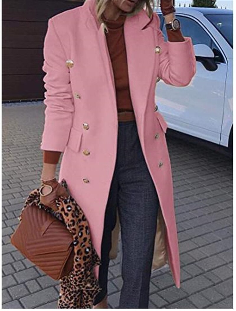 Lizakosht  fashionable mid-length woolen women's coat new product multi-grain button wish woolen coat