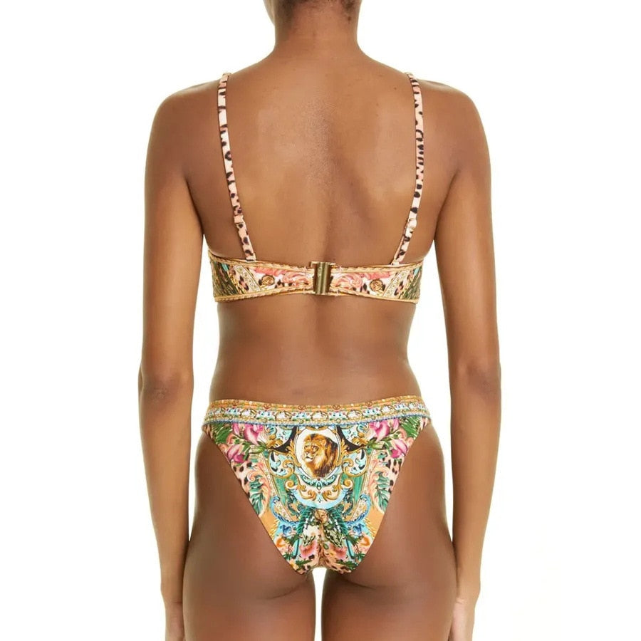 Lizakosht New Two-Piece Swimwear Retro Sexy Bikini Swimming Chiffon Beach Dress Swimsuit Cover Up Summer Beach Wear
