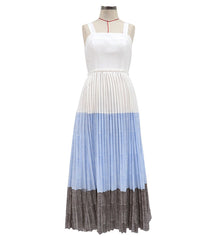 Lizakosht Women's Dress Sling Backless Slim Pleated Dresses