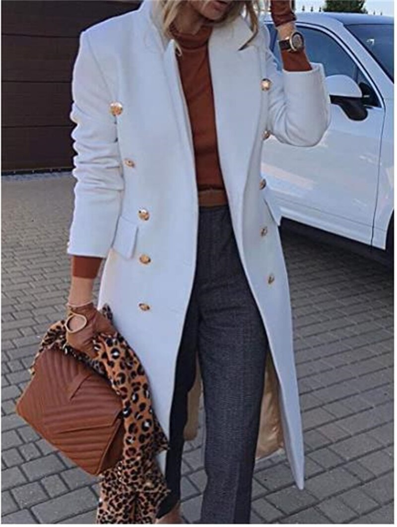 Lizakosht  fashionable mid-length woolen women's coat new product multi-grain button wish woolen coat