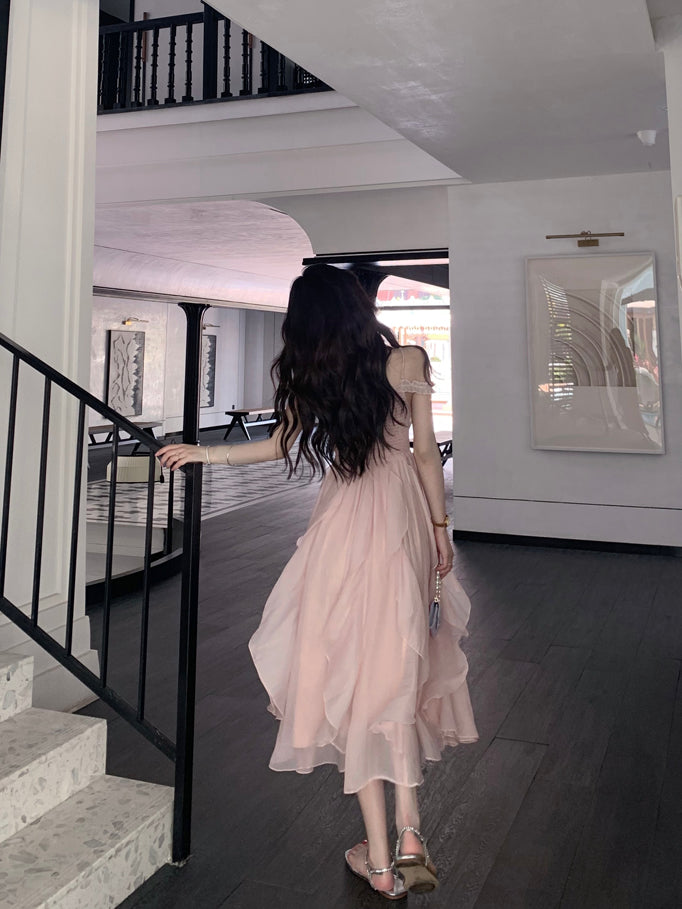 Party Pink Strap Dress Evening Women Casual Boho Beach Style Midi Dress Office Lady Korean Clothing 2022 Summer Chic Elegant