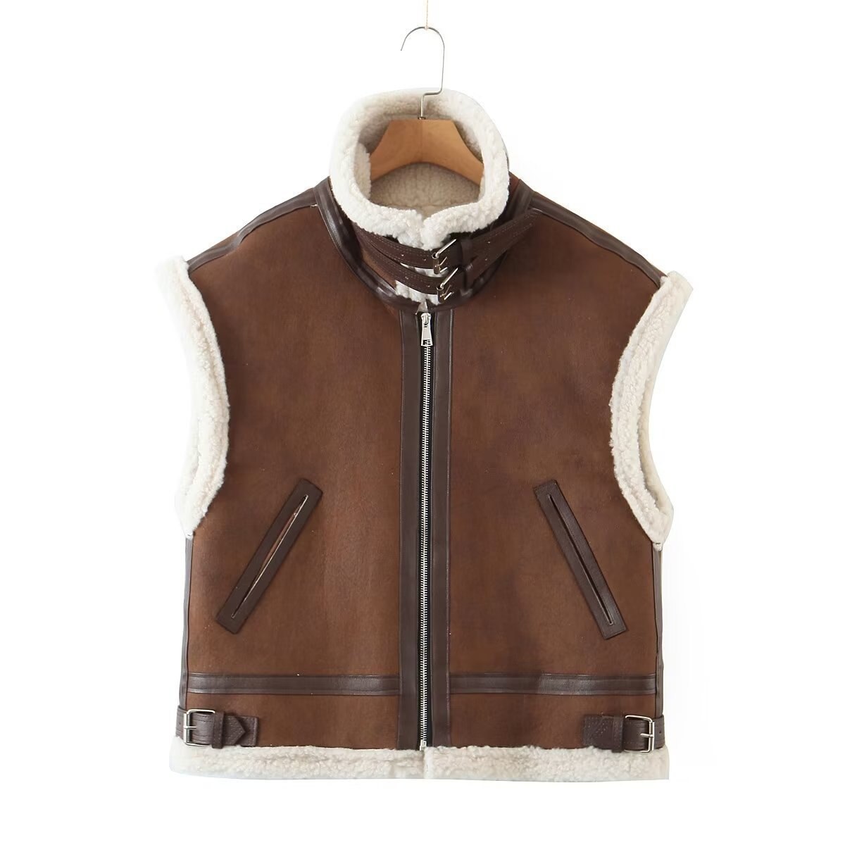 Lizakosht Fur Jacket Women New Suede Lamb Hair Lapel Handsome Fur One Loose Vest Jacket Autumn Winter