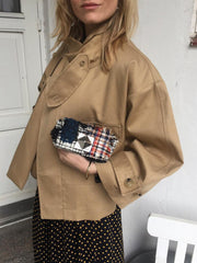 Lizakosht Solid Pocket Windbreaker Jacket Autumn Long Sleeve Fashion Elegant Office Lady Outerwear Vintage Designer Women's Short Jackets