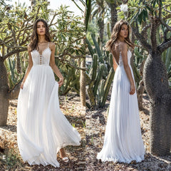 Uguest Women Maxi White Chiffon Dress A-line Spaghetti Strap Hollow Out Patchwork Empire Strapless Loose Boho Pleated Dresses