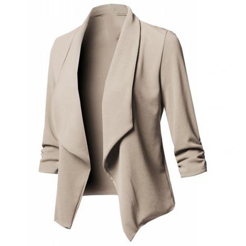 Business Office Women Blazer Solid Color Long Sleeve  Blazer Lapel Open Front Short Suit Jacket For Women's Coat
