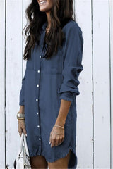 New 2021  Fashion Women Denim Shirt Vintage Blue Jean Blouses Casual Long Sleeve Ladies Tops Blouse Femme