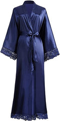 New Silk Satin Lace Robes Bridesmaid Bride Robes Wedding Long Robe Bathrobe Womens Robe Lingerie Robe