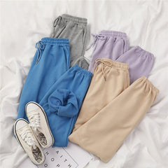 Mooirue Summer Autumn Women Harem Pants Cotton Purple Gray Kahkai Blue Sweat Pants Bottom