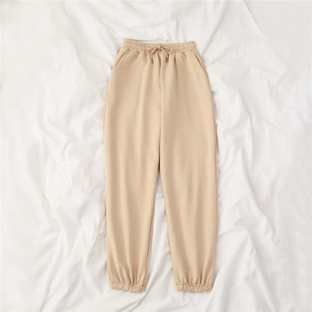 Mooirue Summer Autumn Women Harem Pants Cotton Purple Gray Kahkai Blue Sweat Pants Bottom