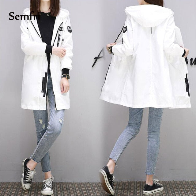 Semfri Jacket Women 2021  Autumn Winter Chaqueta Mujer Plus Size Slim Baseball Clothes K Pop Medium Length Windbreaker Coats