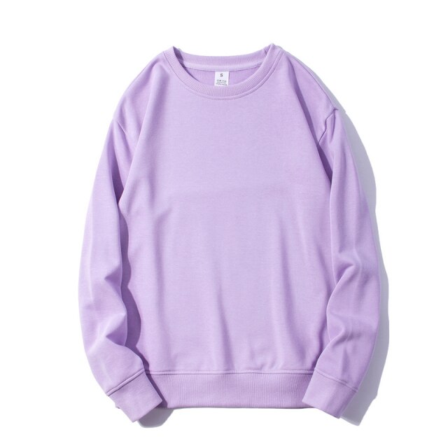 Lizakosht Sweatshirts Womens Solid Top Basic O-neck Ladies Long Sleeve Casual New Fashion Pullovers Autumn Plus Size