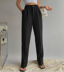 Lizakosht Spring New Office Lady High Quality Elegant Casual Fashion Wide Leg Woman Female Pants Hot Sales