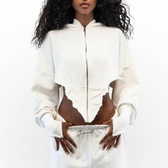 Hoodies For Teen Girls 2020 New Autumn Hooded Long Sleeve Zipper  White Streetwear Fashion Outwears cotton Hoodies Tops Hot