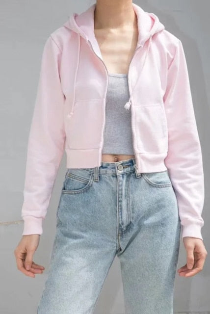 Slim Girls Hooded Short Jackets 2021 Fashion Ladies Soft Cotton Coats Stylish Female Elegant Jacket Cute Women Coat Chic