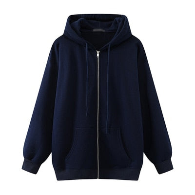 PUWD Oversize Women Thick Warm Hooded Jackets 2021 Winter Fashion Ladies Soft Cotton Long Coats Vintage Girls Chic Minimalism