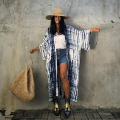 Fitshinling Snake Print Oversize Beach Cover Up Swimwear 2021 Summer Vintage Kimono Bohemian Holiday Long Cardigan Outing New