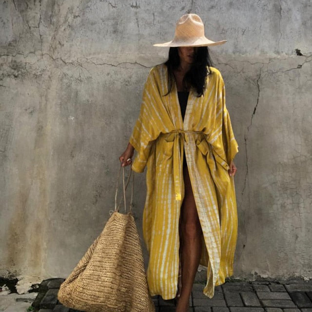 Fitshinling Snake Print Oversize Beach Cover Up Swimwear 2021 Summer Vintage Kimono Bohemian Holiday Long Cardigan Outing New