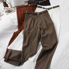 Lizakosht  High Waist Winter Wide Brown Pants Elegant Woman Office Pants Trousers Loose Casual Plus Size Women's Trousers Korean