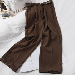 Lizakosht  High Waist Winter Wide Brown Pants Elegant Woman Office Pants Trousers Loose Casual Plus Size Women's Trousers Korean