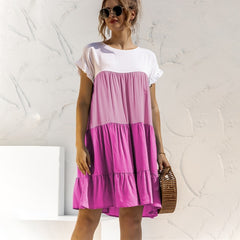 Summer Women OverSize Loose Dress 2021 New Arrival Ladies Casual Short Sleeve Big Ruffles Cupcake Dress Female Beach Dresses