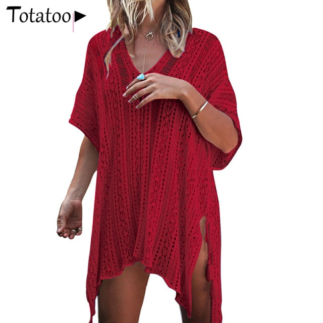 Lizakosht Backless Sexy Knitted Dress Women 2021 Summer Long Sleeve Open Back See Through Beach Cover Mini Dress Femme Clubwear