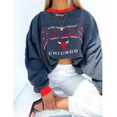 Dark Gray Letter Print Sweatshirt Women Oversized Hoodies Brand Design Plus Size High Street Tops Sports Girls Vintage winter