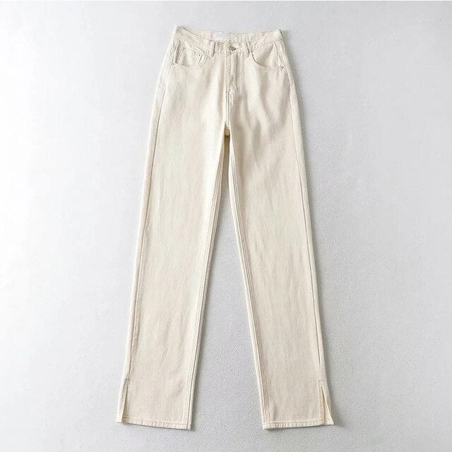 MosiMolly 2021 Washed Denim Pants Jeans Women Boyfriend Jeans Casual Pants Split Long Pants Bottom Black Jeans