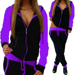 Printed Tracksuit Women 2 Piece Set Zipper Sweatshirt+Pants Sportwear Women's Sports Suit Hooded Hoodies Set Female Clothes
