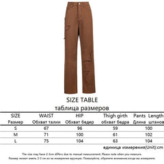 Vintage Y2K Baggy Brown Jeans Women Streetwear Loose High Waist Trousers Harajuku Fashion Cotton Denim Sweatpants Cuteandpsycho