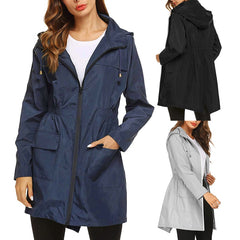 Lizakosht New Women's Lightweight Raincoat for Women Waterproof Jacket Hooded Outdoor Hiking Jacket Long Rain Jackets Active Rainwear