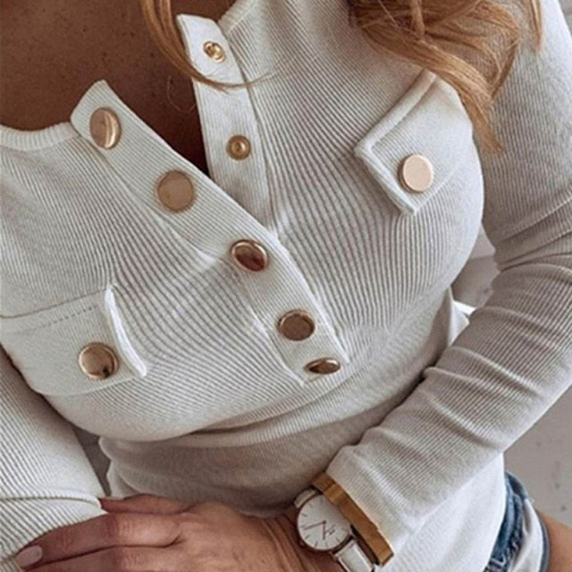 Spring Women's Sweaters Solid Button Long Sleeve Pullovers of Female V-Neck New Fashion Clothes Lady Casual Slim Women Pullover
