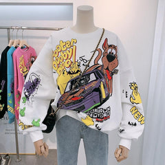 ZITY Cartoon Hoodies 2021 Fall Women Tops Thin Type Jumper Hoodie Autumn Winter Korea Fashion Laziness-Style Girl  Sweatshirt