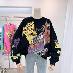 ZITY Cartoon Hoodies 2021 Fall Women Tops Thin Type Jumper Hoodie Autumn Winter Korea Fashion Laziness-Style Girl  Sweatshirt