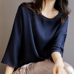 Spring/Autumn Korean Fashion Silk Women Blouses Satin Shirt and Blouse Office Lady Blusas Largas Plus Size XXXL Womens Tops