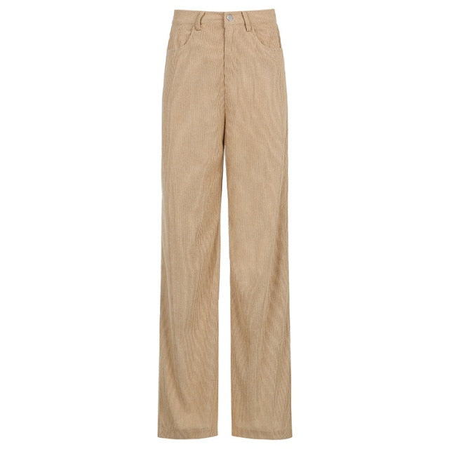 Europe and The United States New Retro Super Light Core Velvet Slacks, Brown Wide Leg Pants, Street Style Comfortable Jeans