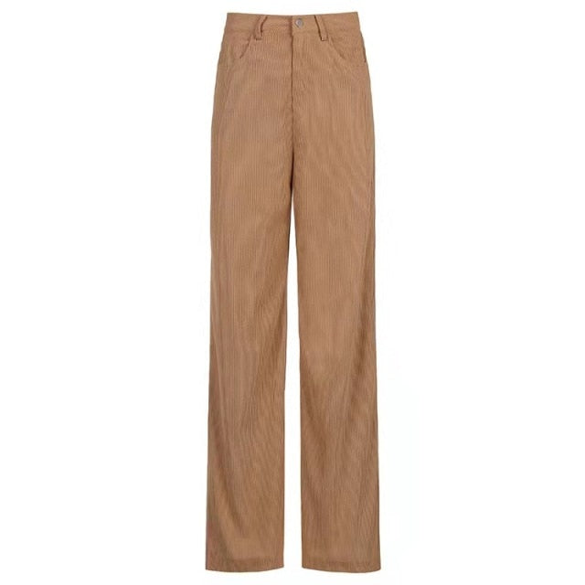 Europe and The United States New Retro Super Light Core Velvet Slacks, Brown Wide Leg Pants, Street Style Comfortable Jeans